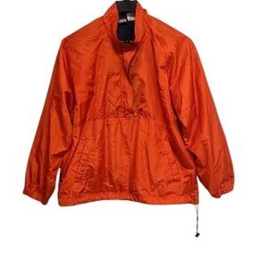 VTG Tail Tech Windbreaker Womens Large Orange Running Jacket Quarter Zip